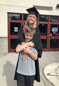 Steigers and her son on graduation day