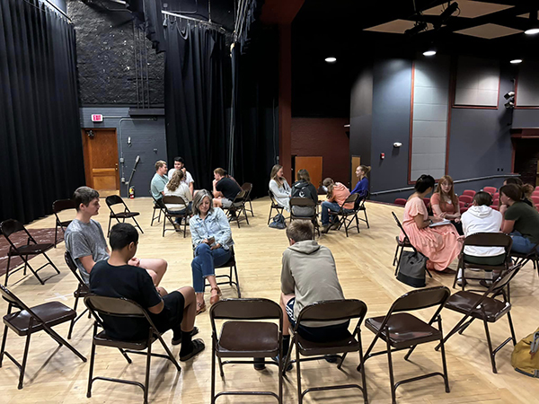 Students from Conrad High School participate in State of Mind workshop. Photo by Michael Rohd.