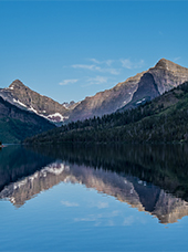 mountains reflected in a lake